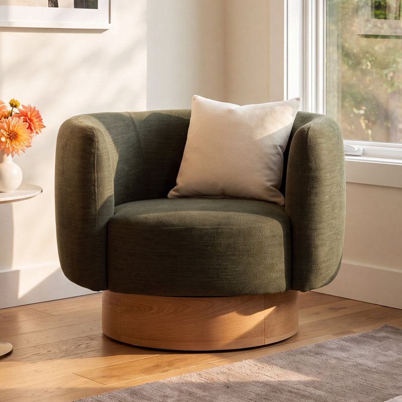 Fielding Upholstered Swivel Barrel Chair