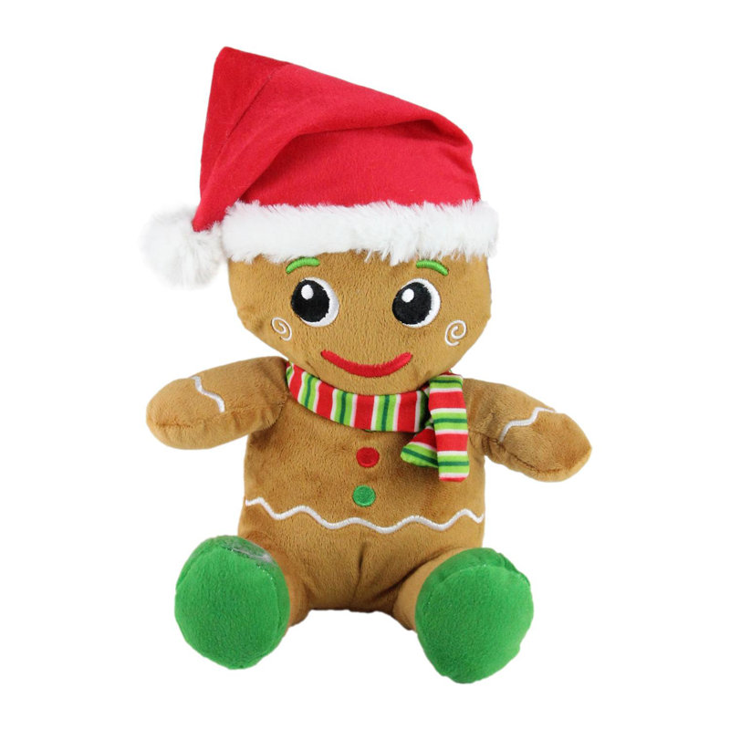 Ensemble de 2 figurines de Noël en pain d'épices brun et rouge