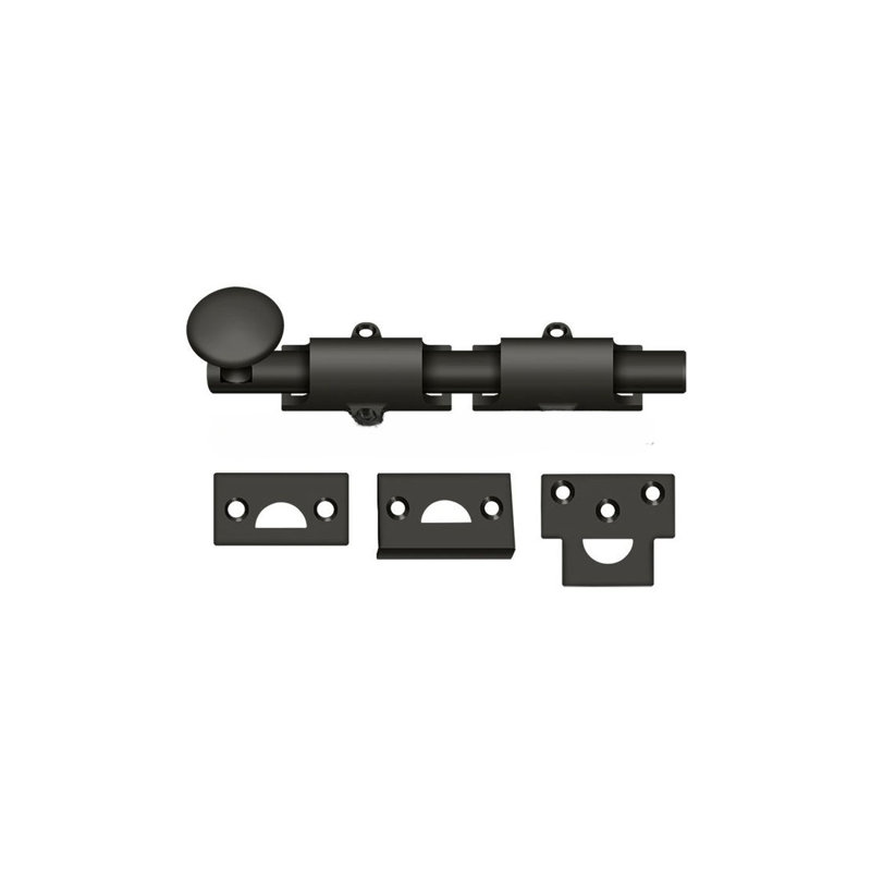 Deltana 6SB003 6" Surface Bolt; Heavy Duty; Lifetime Brass Finish, Oil Rubbed Bronze
