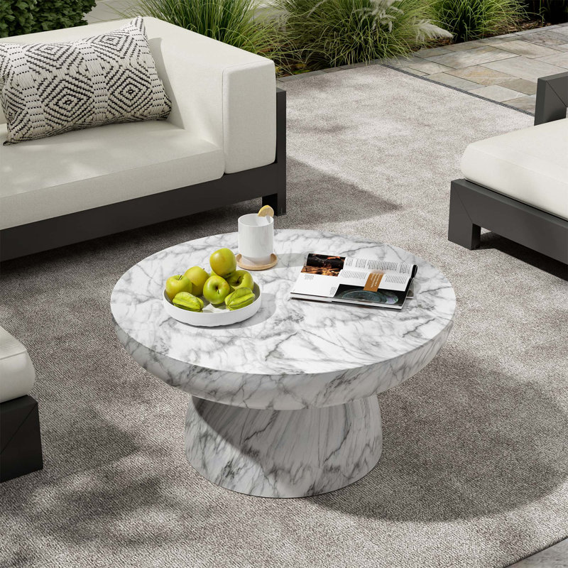 Table basse en faux marbre pour une utilisation intérieure et extérieure