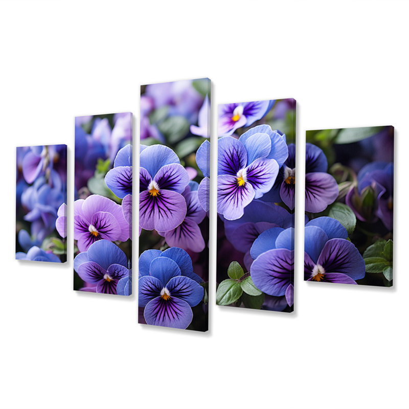 Soud - impression sur toile florale - 5 panneaux
