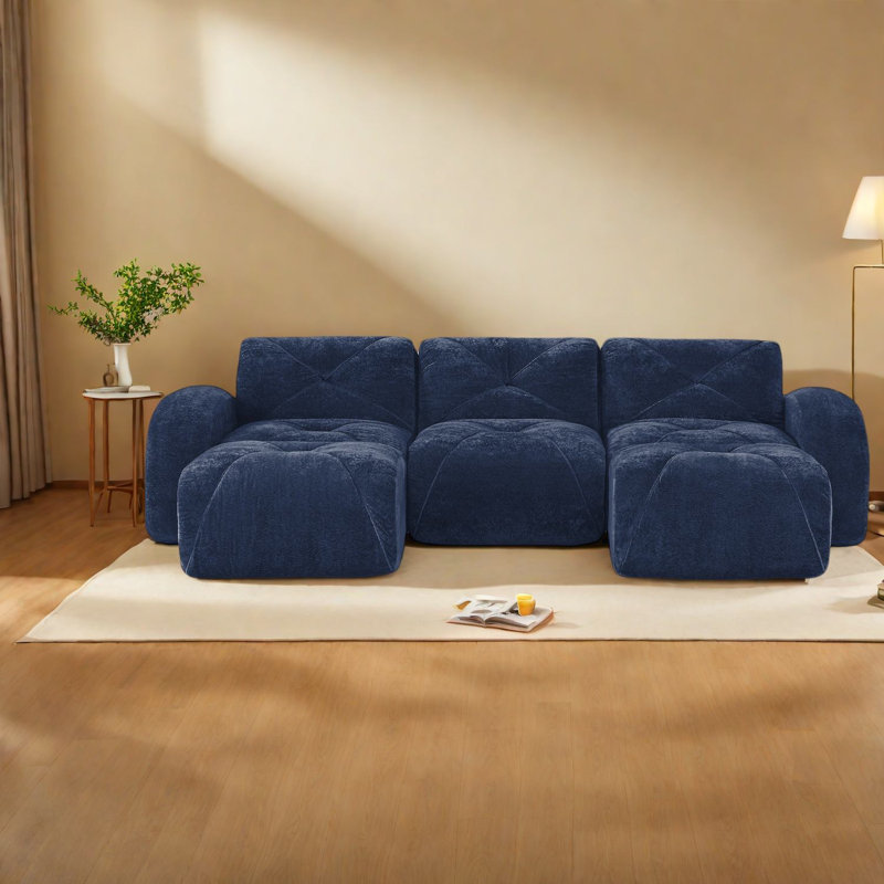 Canapés multifonctionnels en velours moderne, aucun assemblage requis, idéal pour le cinéma maison