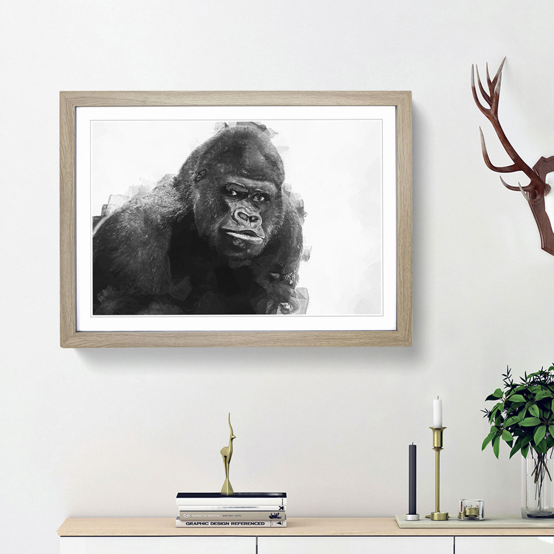 A Silverback Gorilla in Abstract - Framed Print
