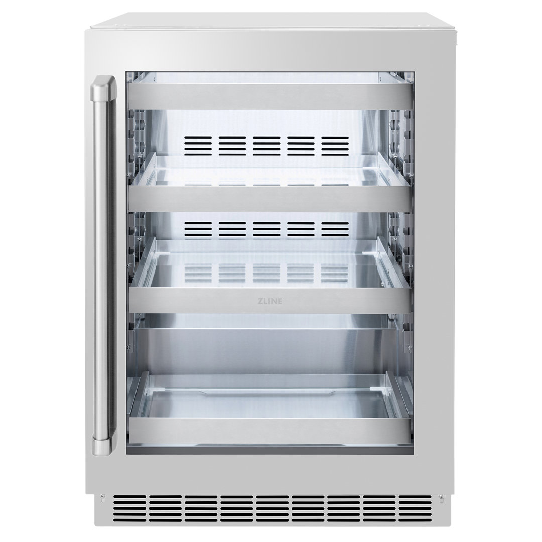 ZLINE 24 in. Touchstone 151 Can Beverage Fridge With Stainless Steel Glass Door ZLINE