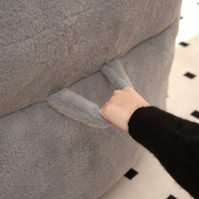 Bean Bag Chair, Comfy Bean Bag Sofa With Back Support, Faux Fur Bean Bag Chair For Adults, Stuffed Floor Sofa For Living Room, Bedroom, Apartment