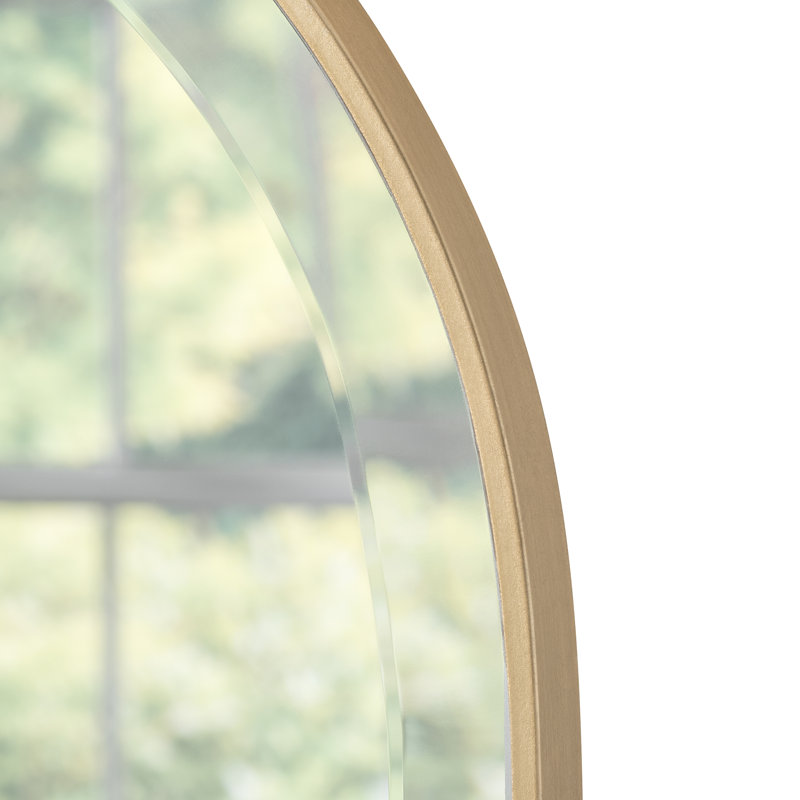 Drumourne Simple Arched Overmantle Mirror, Gold
