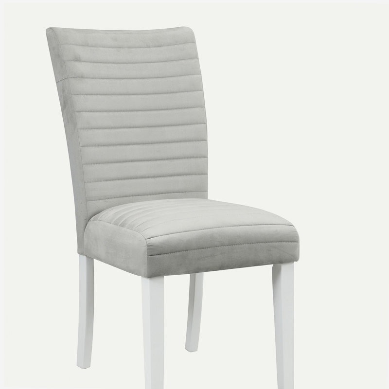 Ensemble de 2 chaises d'appoint en velours gris et blanc à finition brillante élisaveta