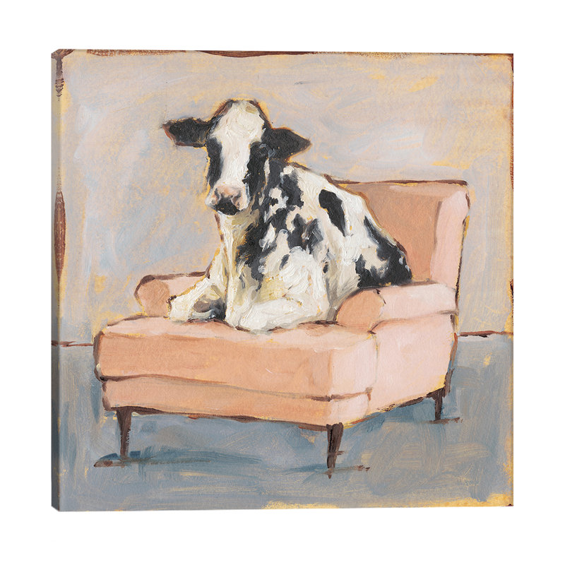 Moo-ving In II by Ethan Harper - Print on Canvas, 45.72 cm H x 45.72 cm W x 1.91 cm D, No Frame