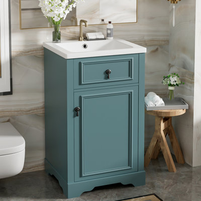 Meuble-lavabo simple 20 po avec comptoir en céramique