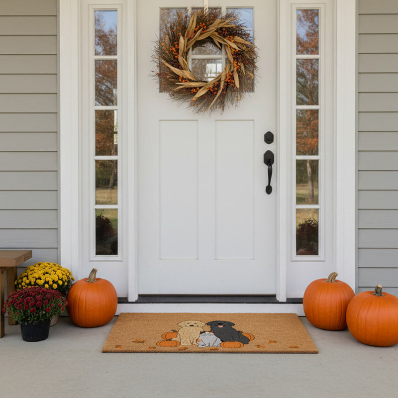 Bracey Non-Slip Animal Print Halloween Doormat, 24" x 36"