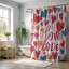Rideau de douche romantique 1 pièce Romantic Love Letters-2028682343