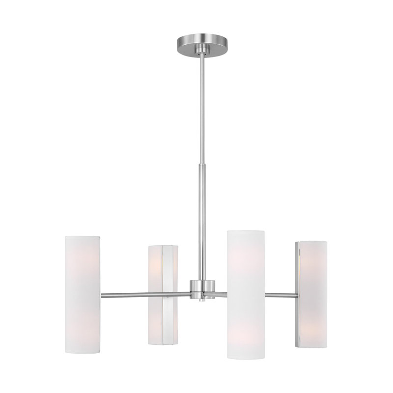 Capalino 30" Black Mid-Century Modern 8-Light Chandelier