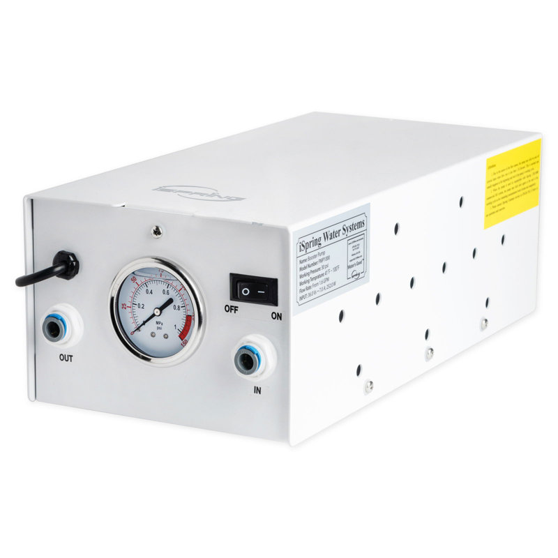 Pompe d'appoint iSpring PMP1000 pour membrane à haute capacité et système d'osmose inverse commercial jusqu'à 120 psi, raccord rapide 3/8 po