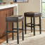 30-inch Backless Brown Leather Counter Stool (Set of 2)