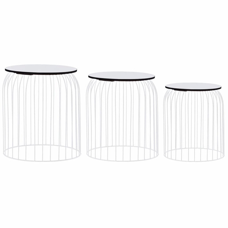 Table basse avec rangement Swinehart, Blanc, gris