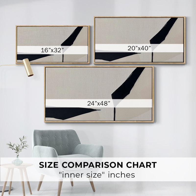 Abstrait, série DC DCXXI, toile tendue avec châssis, prêt à accrocher, H 17 po x l 41 po, Naturel