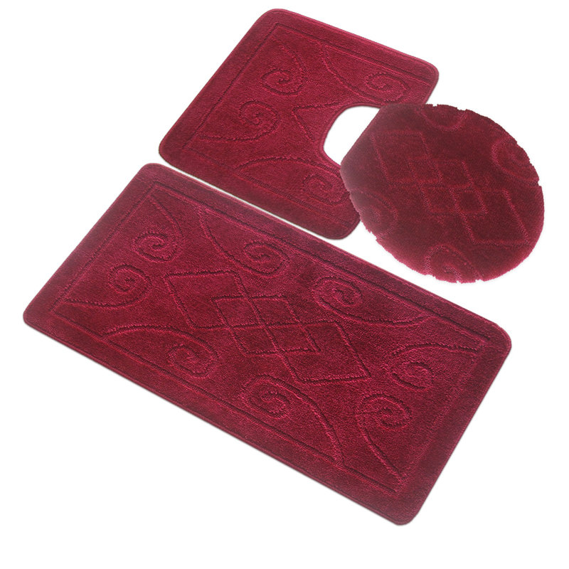 3 Piece Stander Size Winship tropical, 22'' H x 39'' W, Burgundy