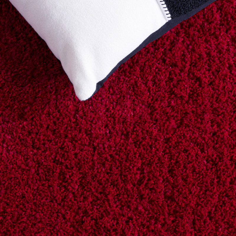 Tapis brun Angeliya, Rouge, Rond 6 pi 7 po