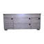 Meuble télé, porte de grange en maille de fer, éclairage à DEL, éléments en forme de Y, finition gris antique, style traditionnel américain de 60 à 69 pouces, gris, compatibilité