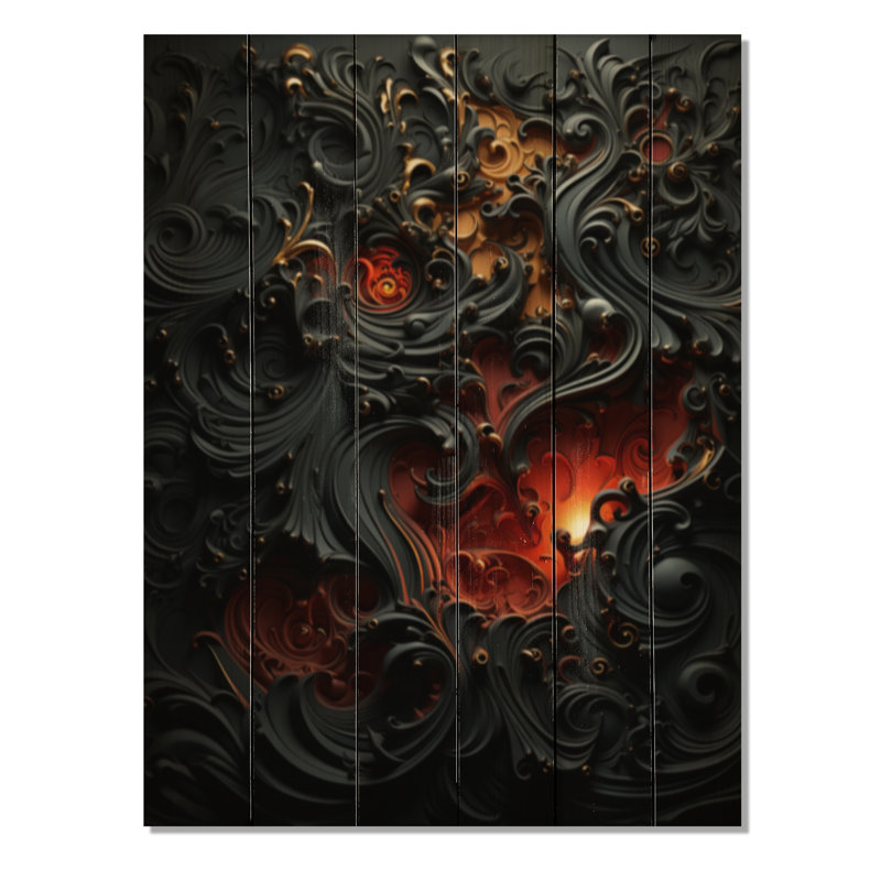 Calligraphie hébraïque sur bois, H 40 po x l 30 po x P 0,78 po