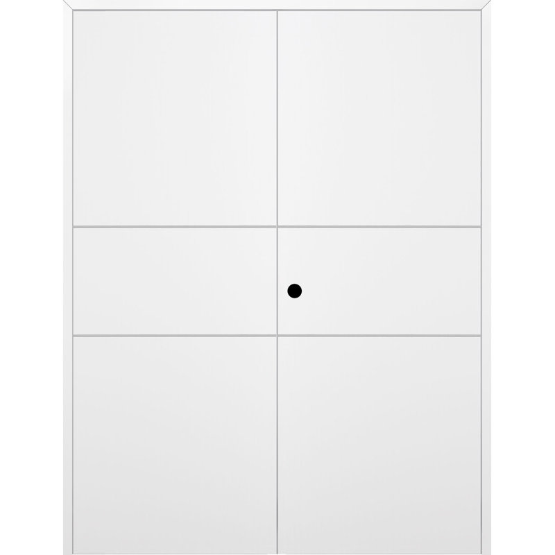 Porte double standard Optima 2H, 55,5 po x 79,37 po, Blanc neige, À droite