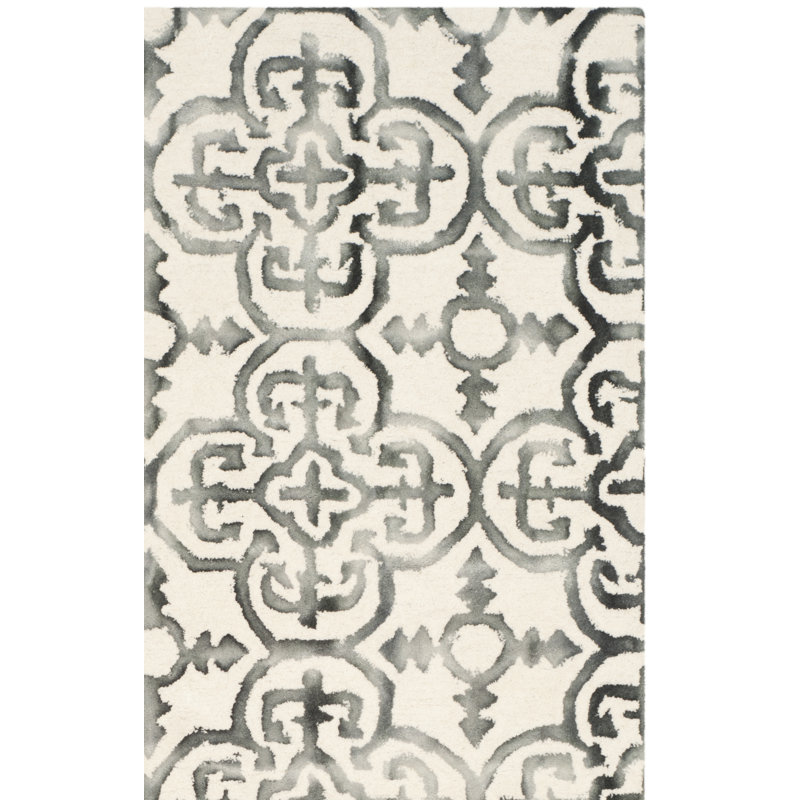 Tapis géométrique en laine touffeté à la main Pimentel, Rectangle 2 pi x 3 pi