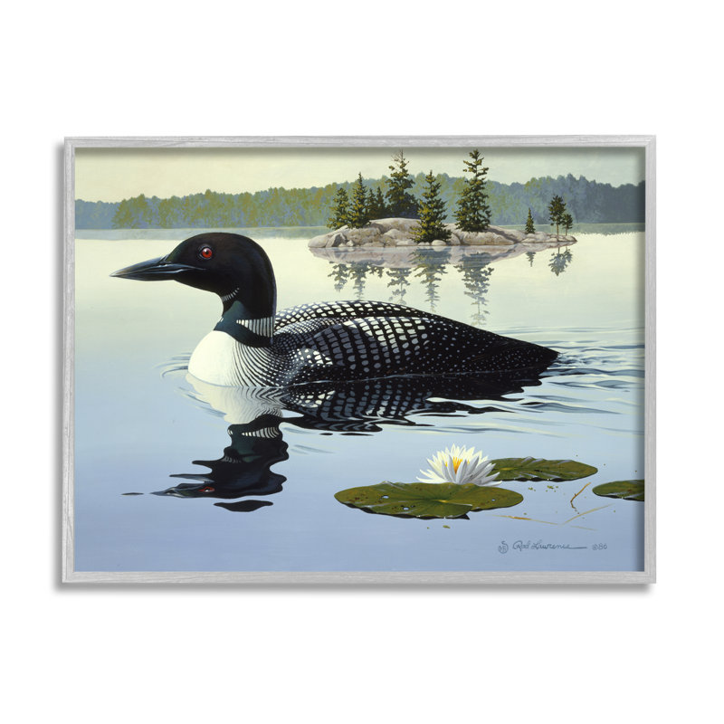 «Duck in Vast Pond» par Rod Lawrence, reproduction de photo sur toile, Estampe numérique Farmhouse