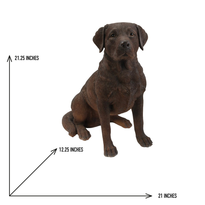 Statue de chien retriever brun assis, Brun
