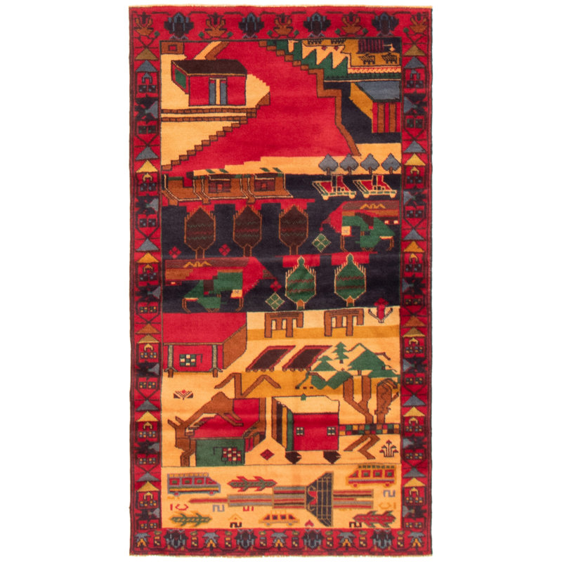 Tapis rouge foncé Lynnisha 3 pi 2 po x 5 pi 10 po