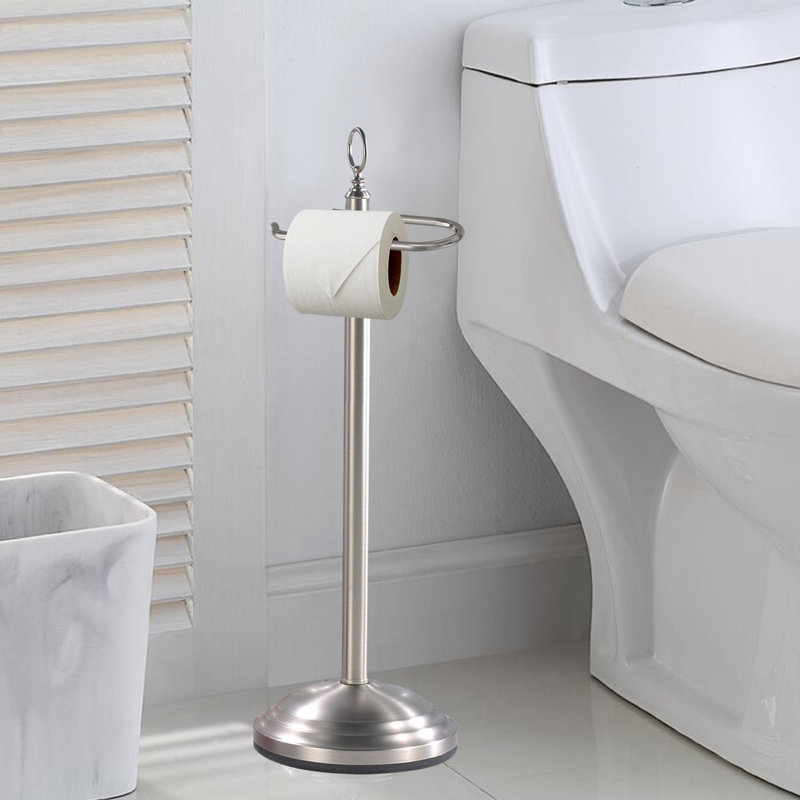 Porte-papier hygiénique sur pied, argent