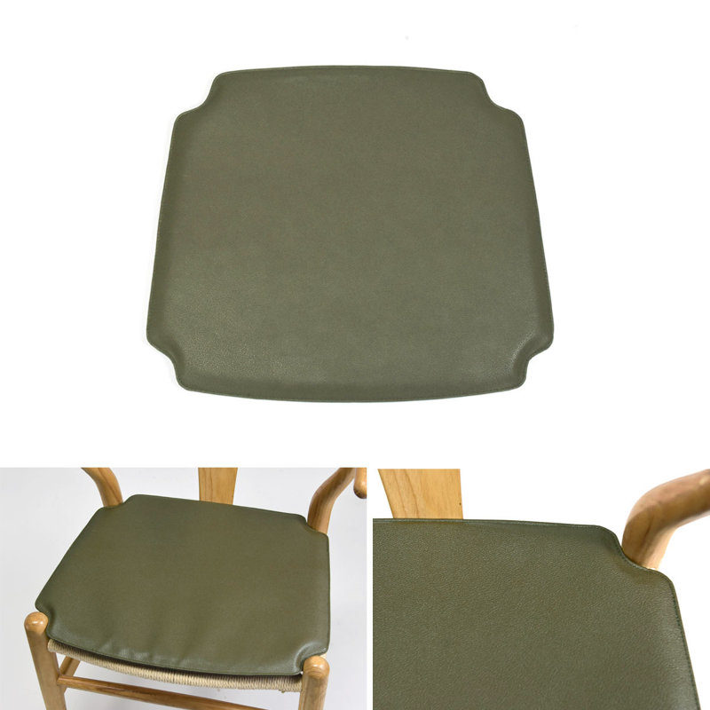 Wishbone Style Wood Arm Dining Chair Pad, Green
