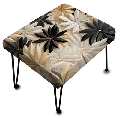 Repose-pieds blanc et noir minimaliste Serenity