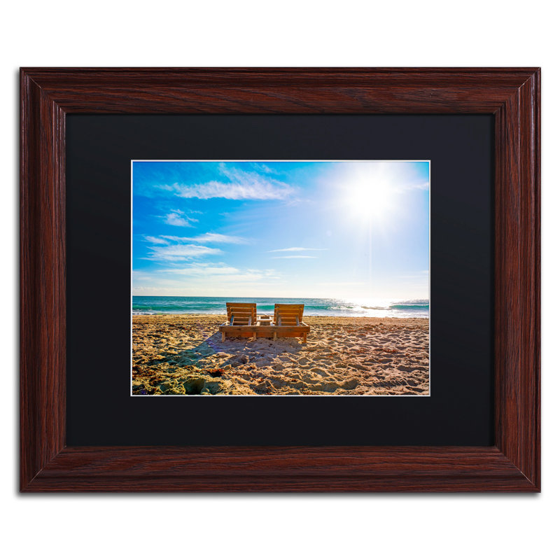 Framed 11" x 14" Traditional Beach Chair Canvas Print