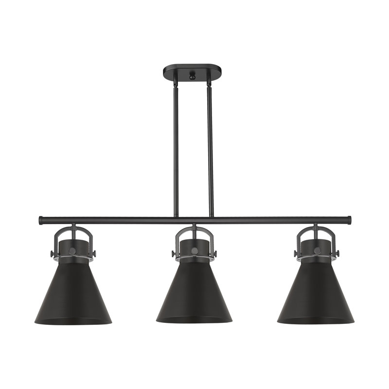 Luminaire pour îlot 42 po 3 lumières Newton Cone, Nickel poli