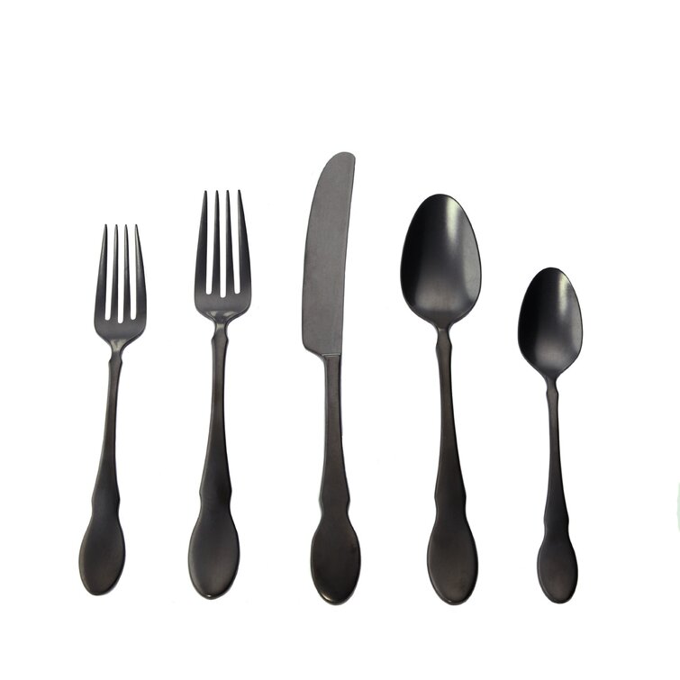 Gourmet Settings Ebony 20 Piece Flatware Set, Service for 4 & Reviews