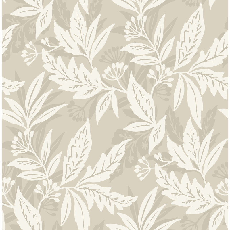 Anita Teal Woodland Floral Wallpaper, Beige