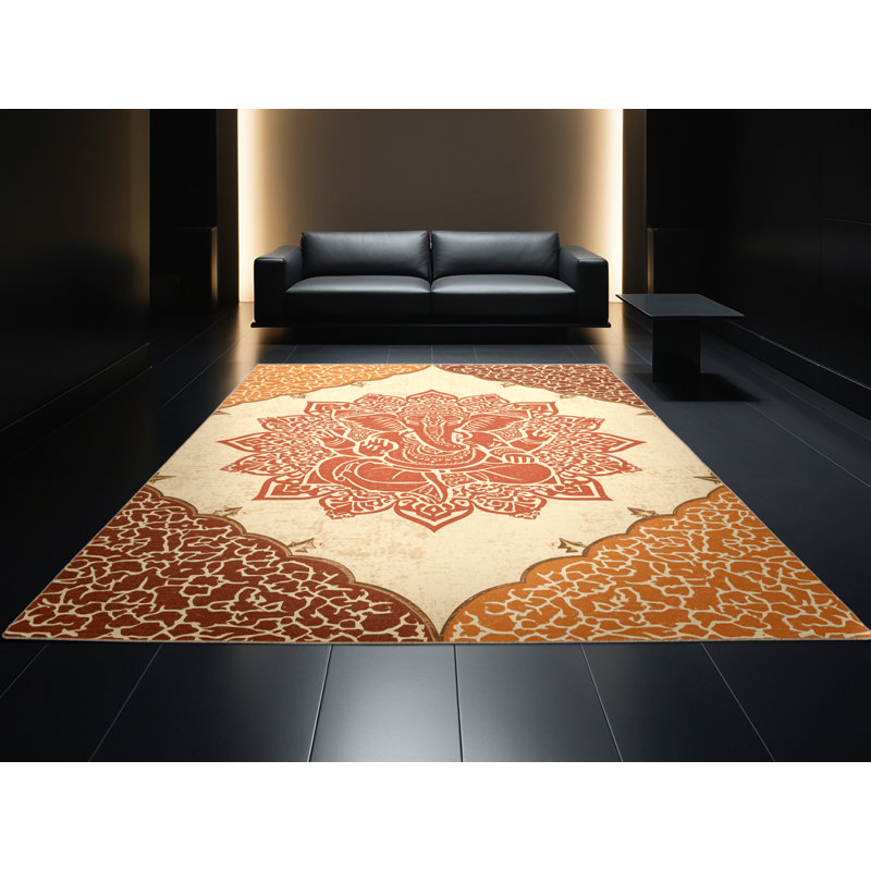Soft Plush Pitkin Global Inspired Moroccan Area Rug in Beige – Beige Binding, 7x10