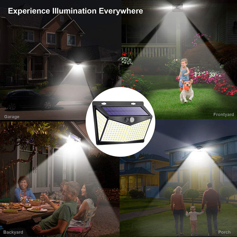 1 - Head LED Solar Powered Dusk to Dawn Outdoor Security Flood Light with Motion Sensor and Timer
