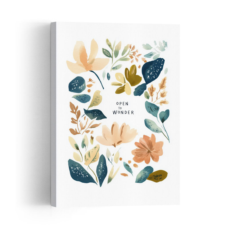 Floral Whimsy Bloom Abstract Delicate Modern Flower Landscape Wall Art Print by Treechild - Wrapped Canvas Print