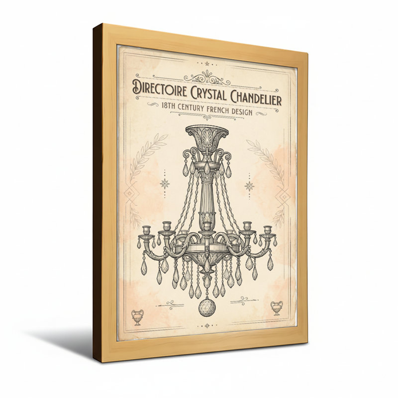 lustre en cristal, Toile tendue, Ne s’applique pas, H 18 po x l 12 po