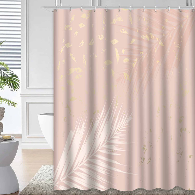 Rideau de douche Autumn Abstract Foliage Rose Blush, L 72 po x l 72 po