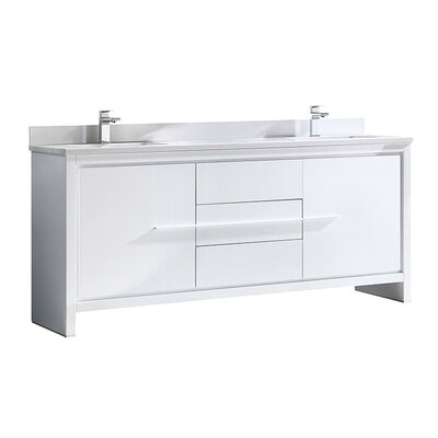 Formosa Fresca 72"" Free-Standing Double Sink Bathroom Vanity Base Only -  FCB8172WH