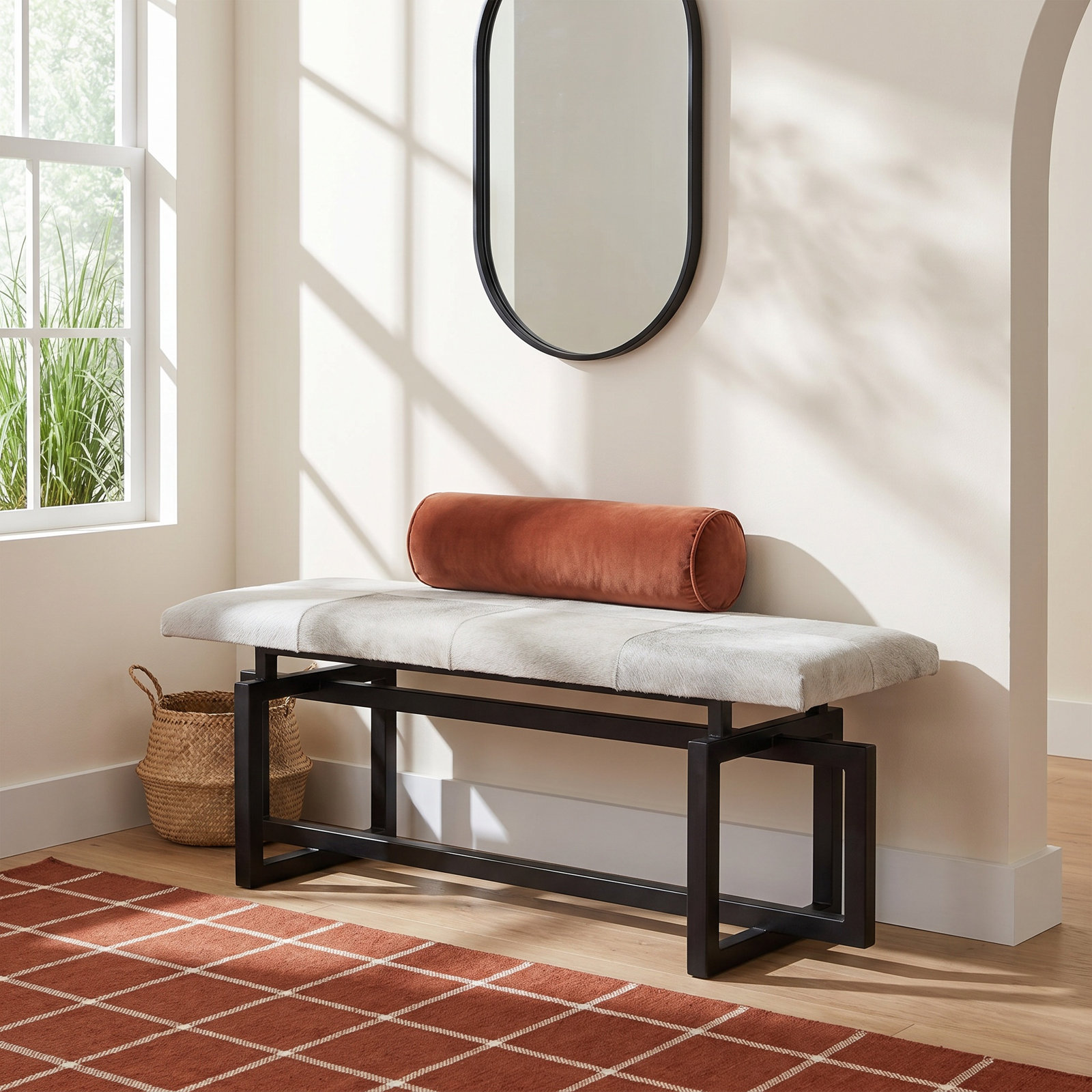 Anais Genuine Leather Bench