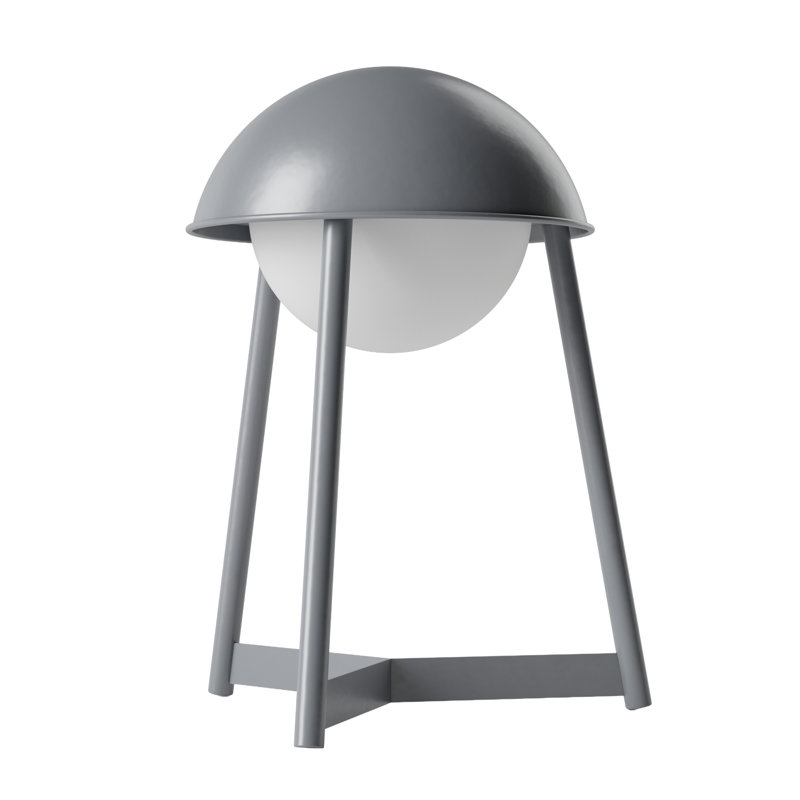 HELMET Rechargeable Cordless LED Table Lamp, 3-Levels Brightness Touch Sensor Control, Iron, Gray