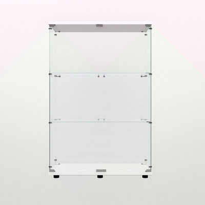 Vitrine en verre trempé, armoire à vin, armoire de rangement, classeur, avec lumière Paipai alimentée par batterie, pieds de plancher réglables, convient aux sols inégaux, peut être placé n'importe où