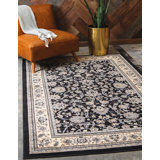 Zayandeh Black Area Rug