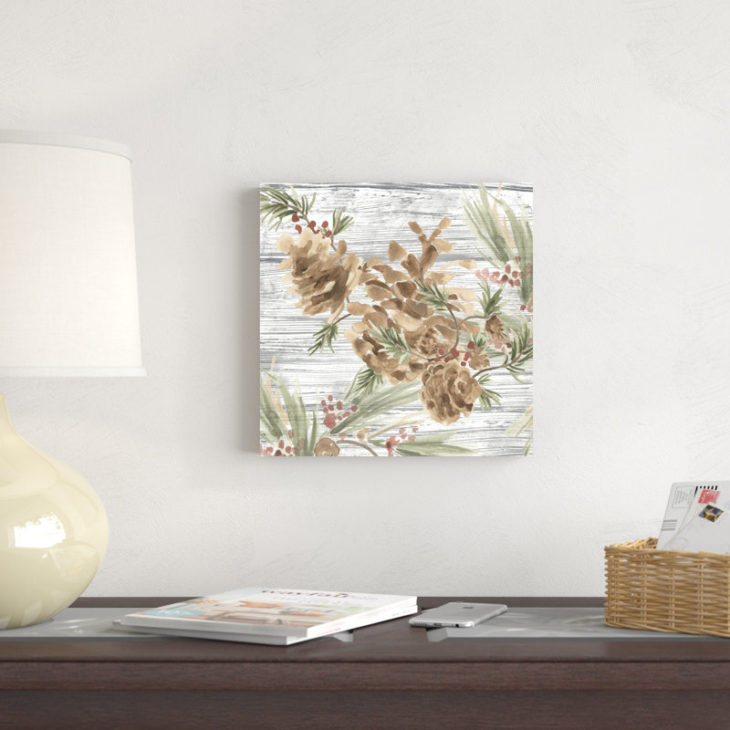 " Pinecone Lodge III " by June Erica Vess Painting Print, 12" H x 12" W
