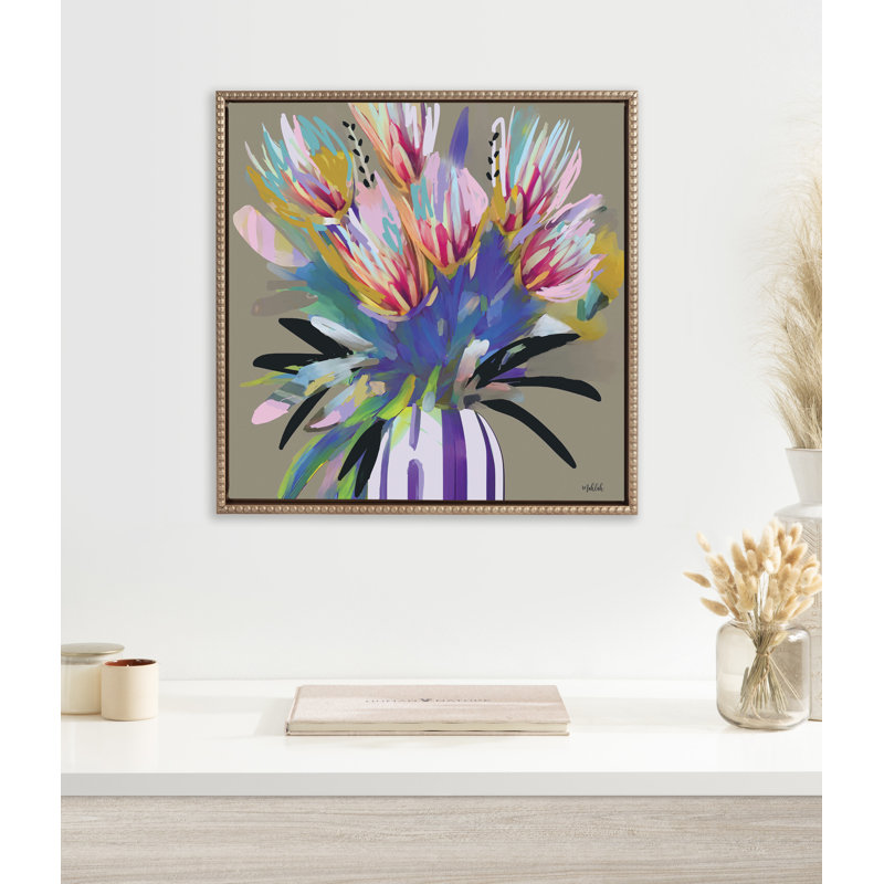 «Bright Flowers» par Inkheart Designs, reproduction d'art sur toile encadrée