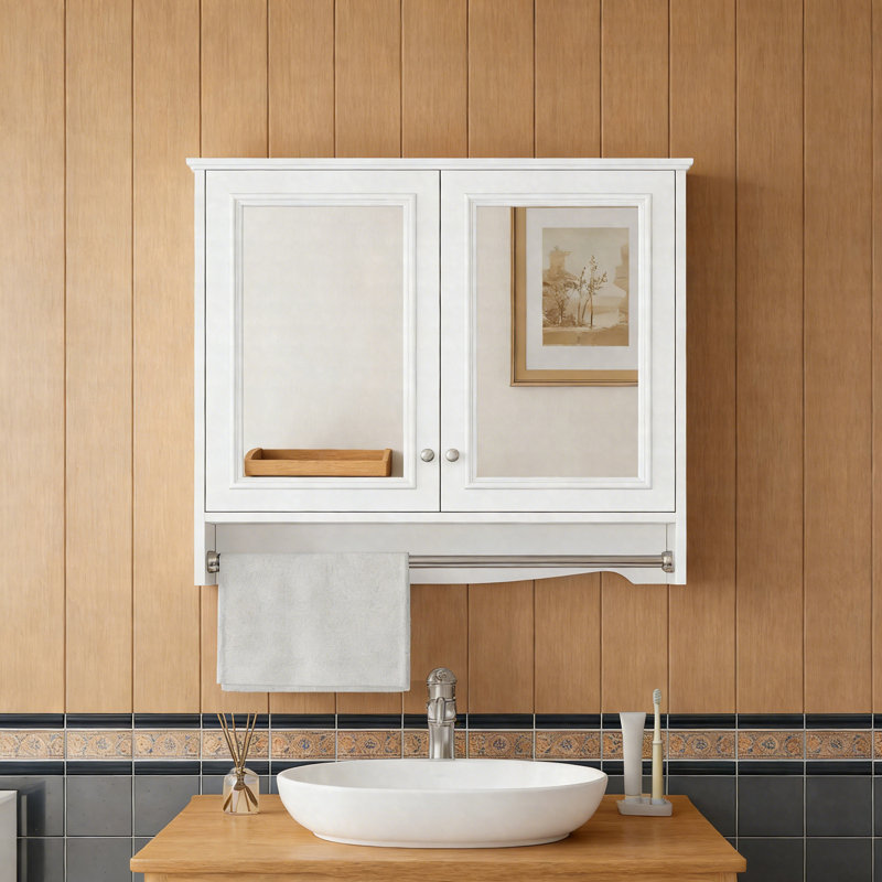 Armoire de toilette 3 en 1, armoire à pharmacie murale de 30 po avec tablettes réglables, portes à fermeture douce et miroir haute définition