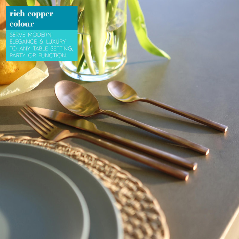Argon Tableware Stainless Steel Cutlery Set, Copper